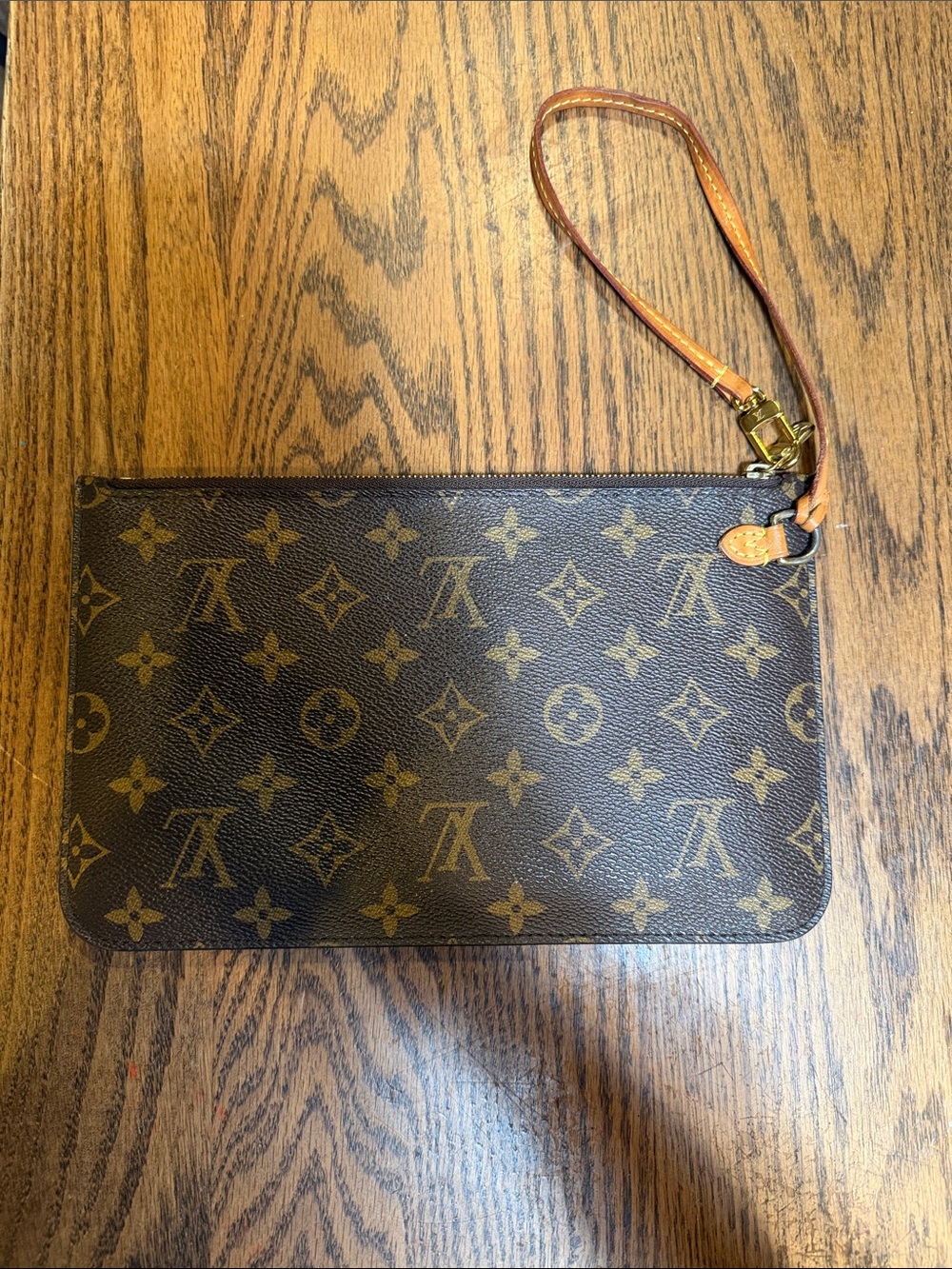 Louis Vuitton Monogram Canvas Wristlet in Brown and Tan - Picture 2 of 3